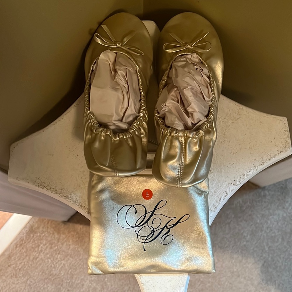 Sak’s Fifth Ave. Gold slippers